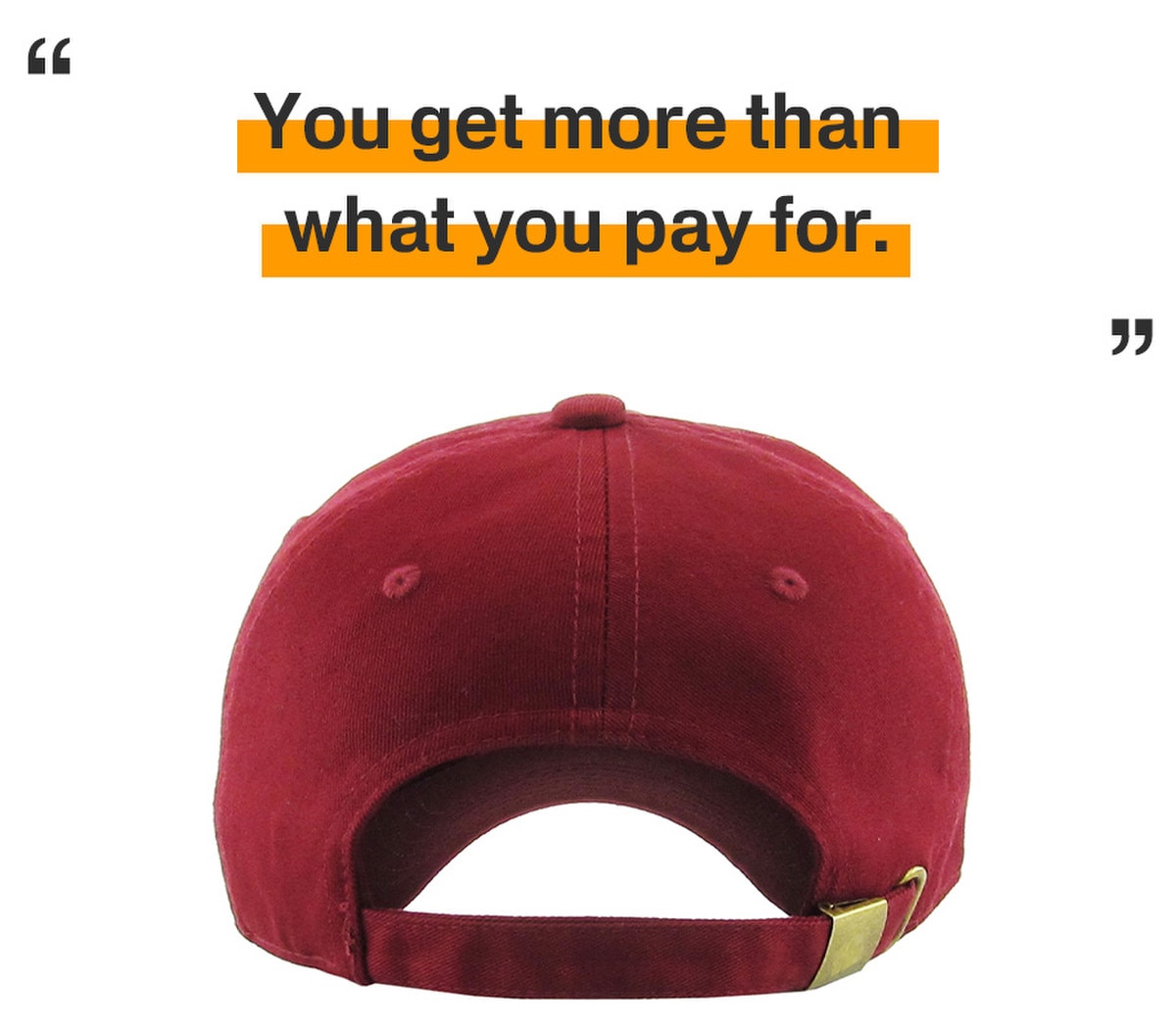 Burgundy Low Profile Baseball Caps Back View